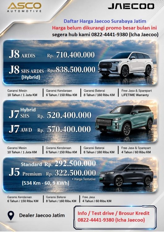 harga mobil Jaecoo Surabaya